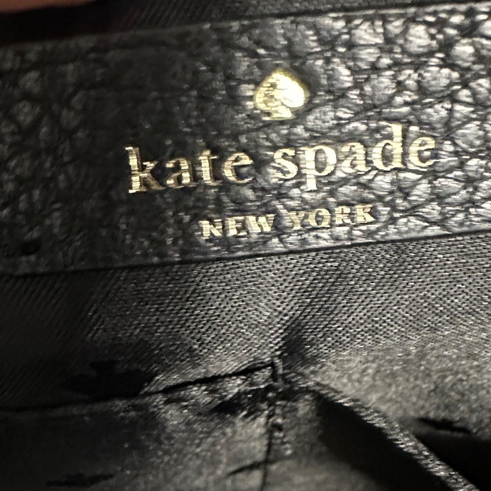 Kate Spade Black Pebbled Backpack NWOT.Fits IPad Plastic on Hardware 💯 Authentic - Picture 7 of 16